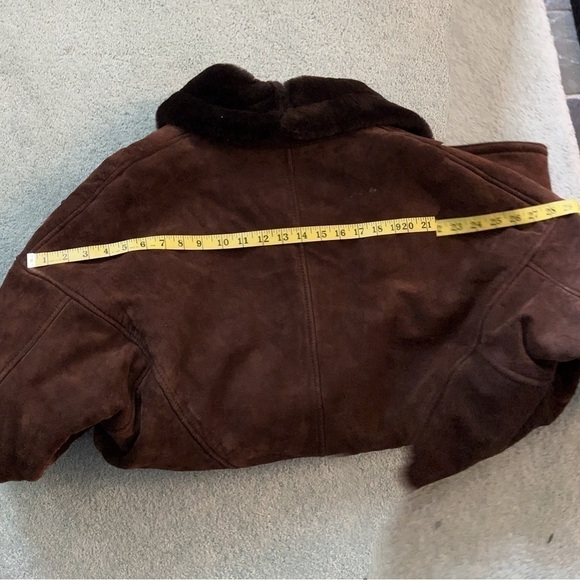 Greg Bell Brown Suede Leather jacket coat faux fur lined women’s size Large - Picture 6 of 7